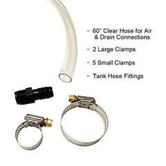 A.A Drainage spigot with included hose clamps for secure connections.