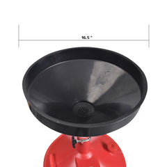 A A IN drain tank with a spout for evacuation of fluids.