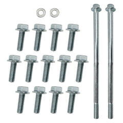 A.A oil pan bolt kit laid out for LS engines, ready for installation.