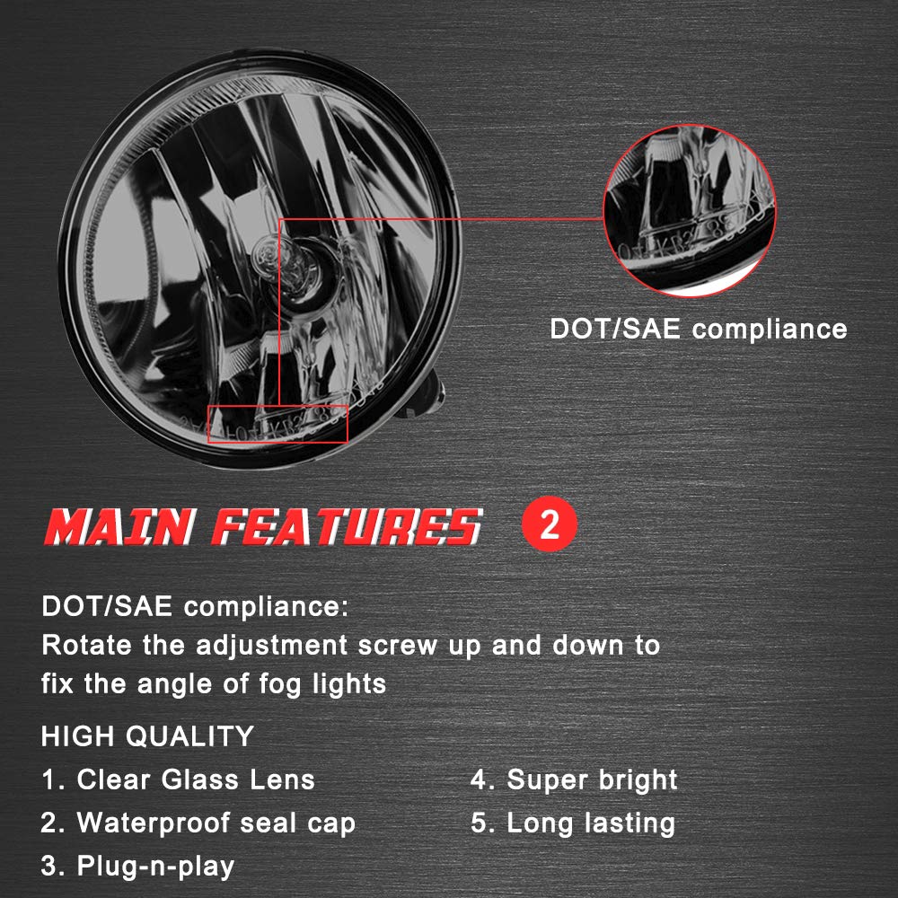 A ABIGAIL fog lights for Chevy Silverado with smoke lens brighten roads in adverse weather