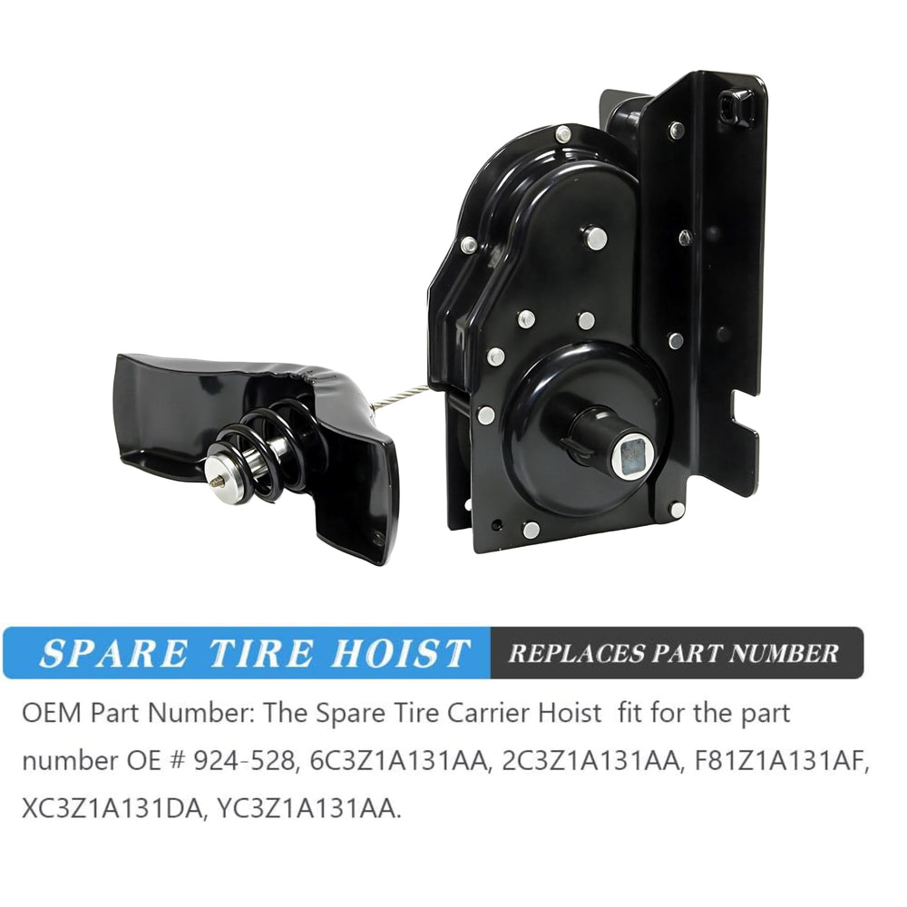 A ABIGAIL spare tire hoist for Ford F-250/350 enables easy tire retrieval on the go.