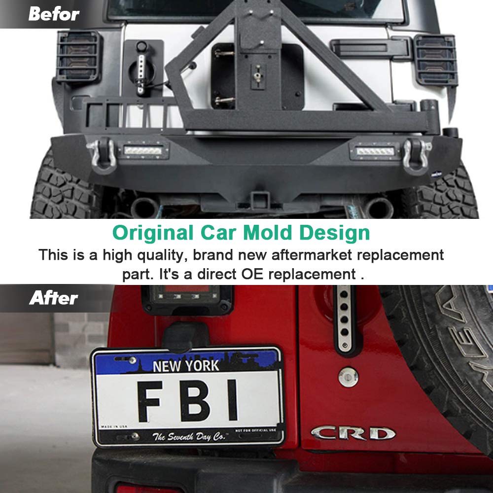 A ABIGAIL license plate holder with light bulb for improved visibility