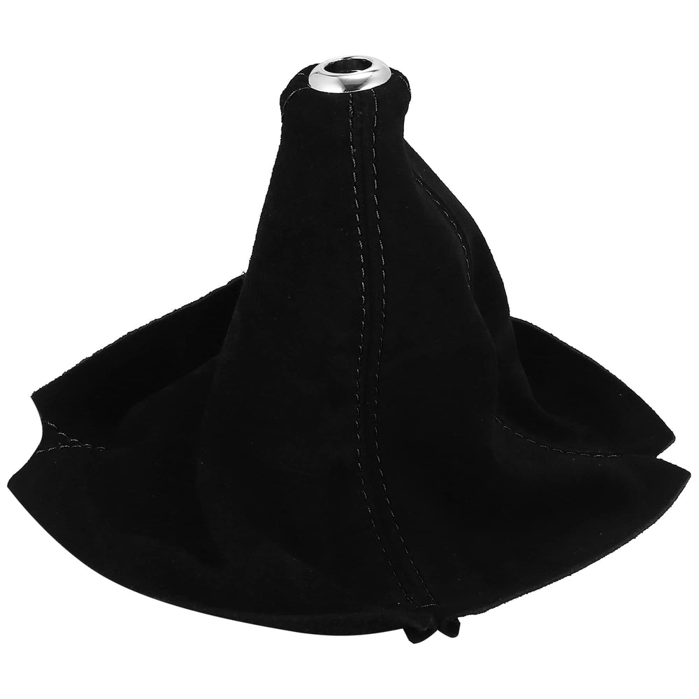 A ABSOPRO Car Shift Boot Cover in black suede adds durable protection and style.