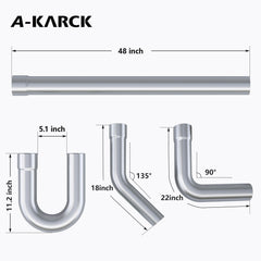 A-KARCK 2.5-inch 90-degree bend for precise exhaust routing