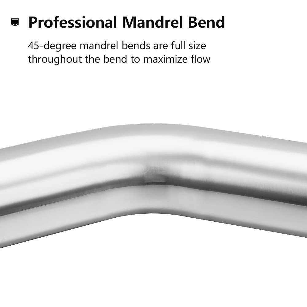 A-KARCK stainless steel elbow mandrel bend with full-size profile for smooth exhaust flow.