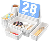 A-LuGei military drawer organizer holds 177 items for a tidy vanity.