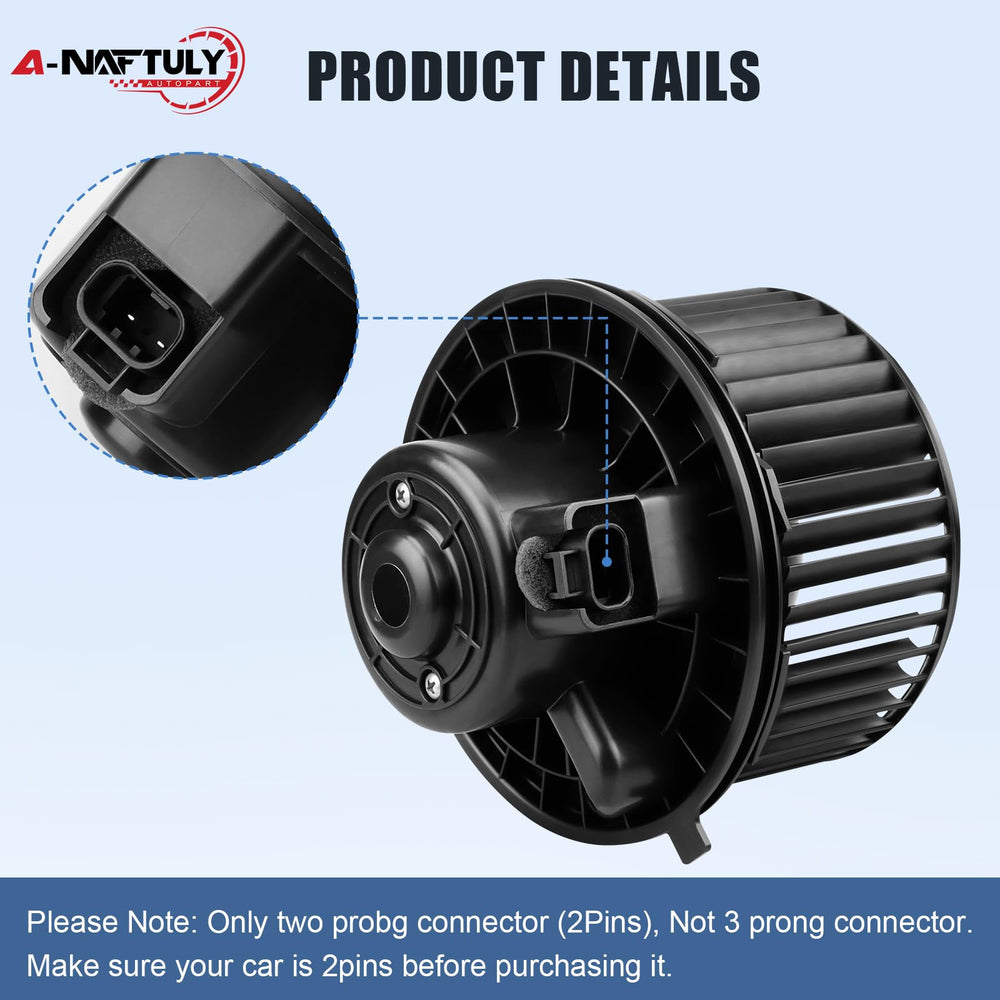 A-NAFTULY AC Blower Motor packaging box highlights easy installation.