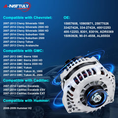 A-NAFTULY alternator side angle for compact GM fit.
