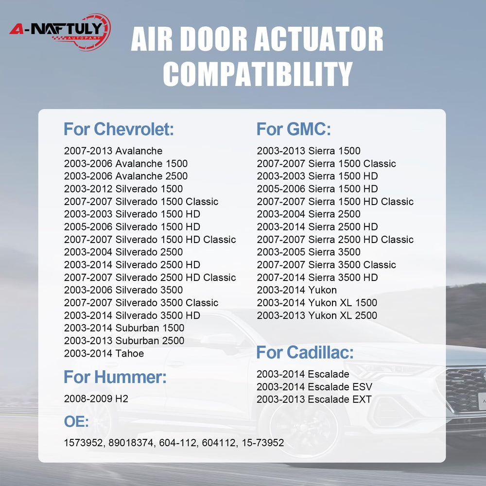 A-NAFTULY blend door actuator for Silverado 1500 delivers steady climate from the vents.