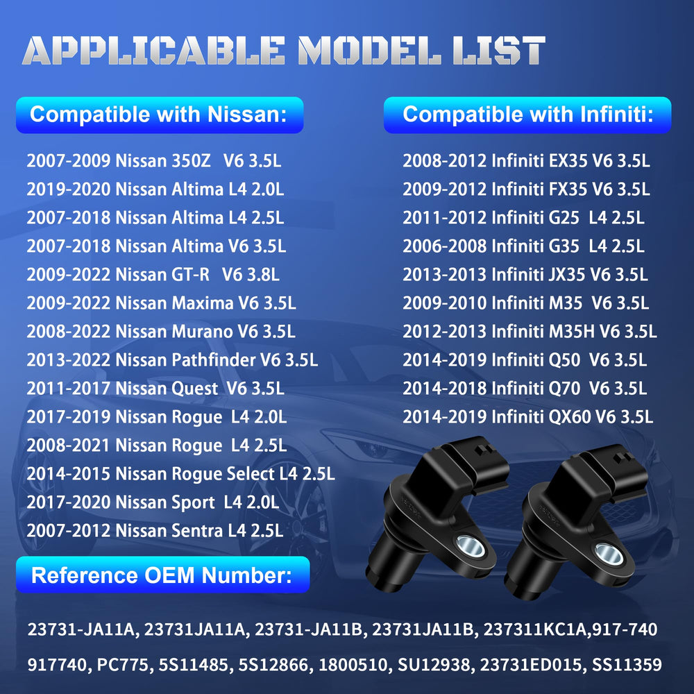 A-NAFTULY camshaft sensor set for Nissan Rogue, supports consistent engine response.