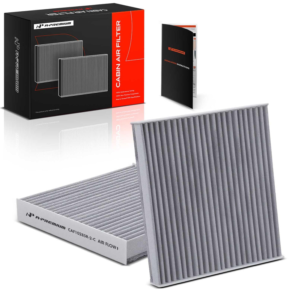A-Premium 2-pack cabin air filter front view, ready for installation, boosts cabin air quality.