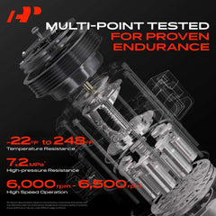 A-Premium AC compressor clutch for Honda Odyssey engine bay close-up.