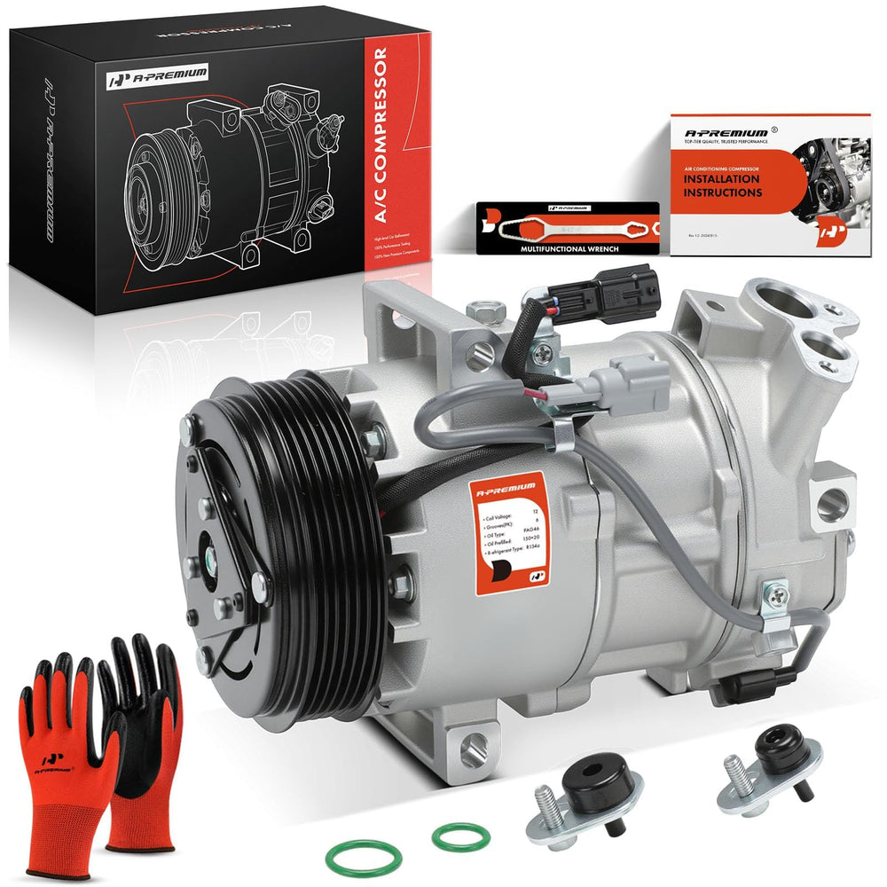 A-Premium AC compressor front view for Nissan Sentra with clutch compatibility