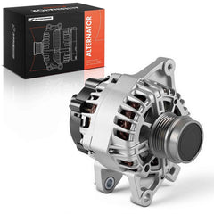 A-Premium alternator front view shows durable housing for reliability.