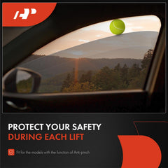 Anti-clip function motor prevents pinched windows during operation.
