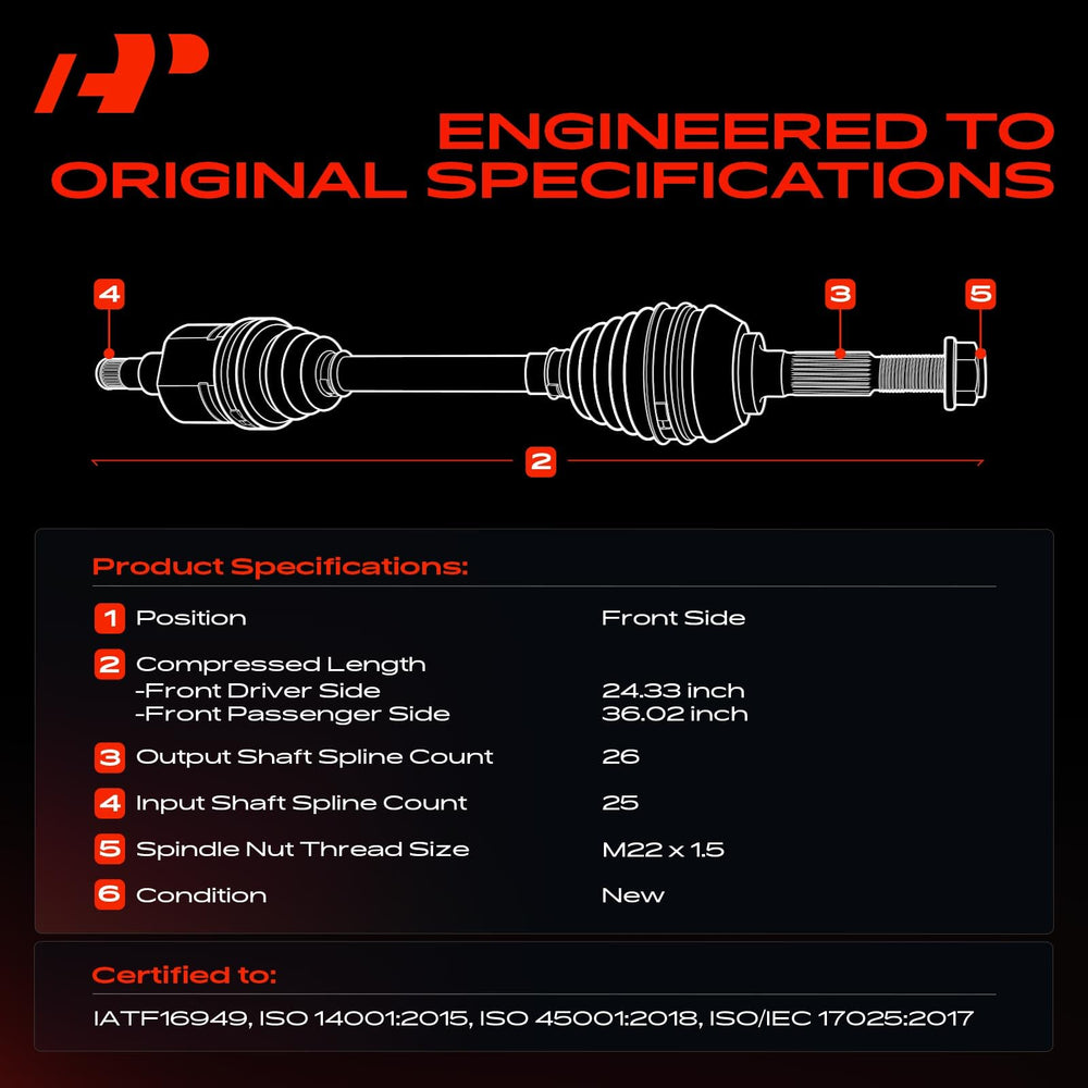A-Premium axle nut included with front CV axle kit.