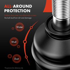 A-Premium steel ball stud delivers durable performance under road conditions.