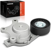 A-Premium belt tensioner assembly with pulley front view reduces belt slippage and maintains tension