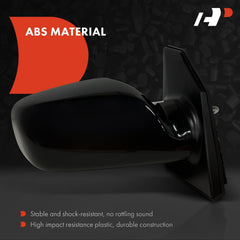 A-Premium black smooth outside mirror showcases a sleek look plus clear rearward view.