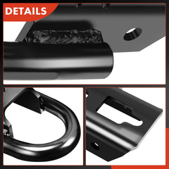 A-Premium black tow hook face with rugged finish for harsh terrain