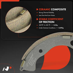 A-Premium brake shoes assembly close-up focusing on bonding material.