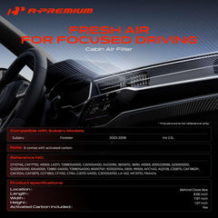 A-Premium activated carbon included for odor control inside Subaru Forester
