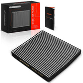 A-Premium cabin air filter under glove box for Volvo improves interior air freshness.