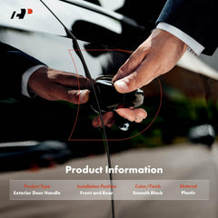 A-Premium Camry door handle rear left in black, durable construction