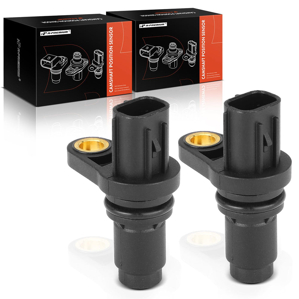 A-Premium camshaft sensor duo pack ready for installation in compatible Toyota engines.