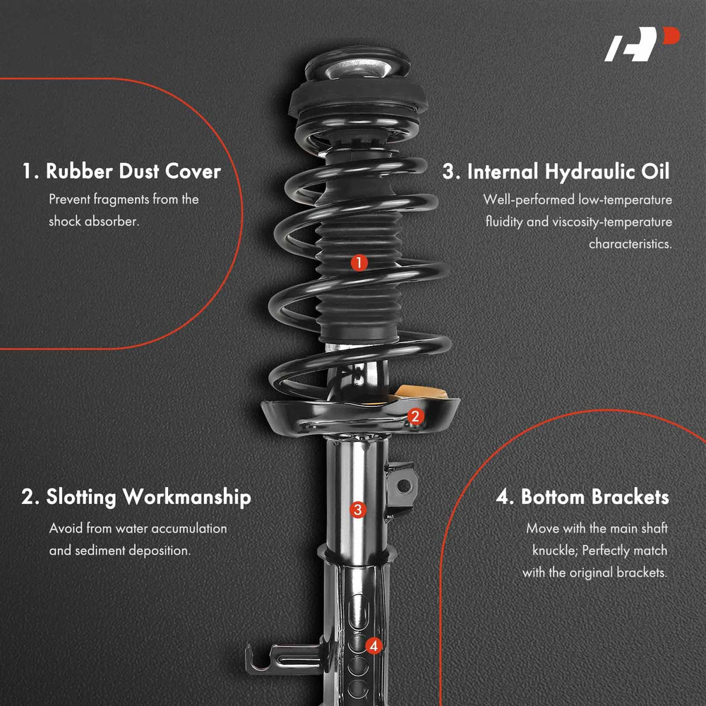 A-Premium front coil-spring assembly supports balanced weight transfer and comfort.