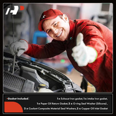 A-Premium copper oil inlet gasket; corrosion-resistant seal for turbo input.