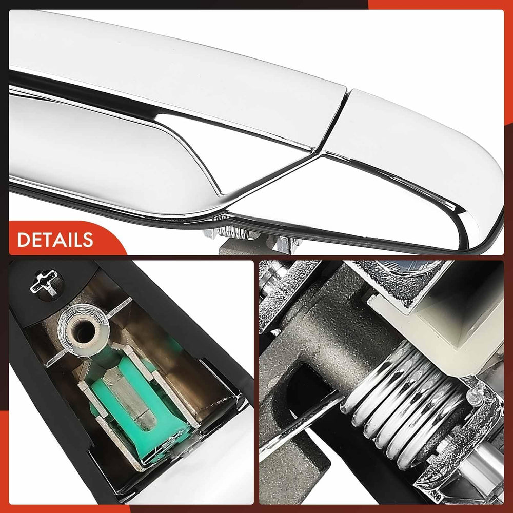 Installation-ready replacement door handle for straightforward swap.