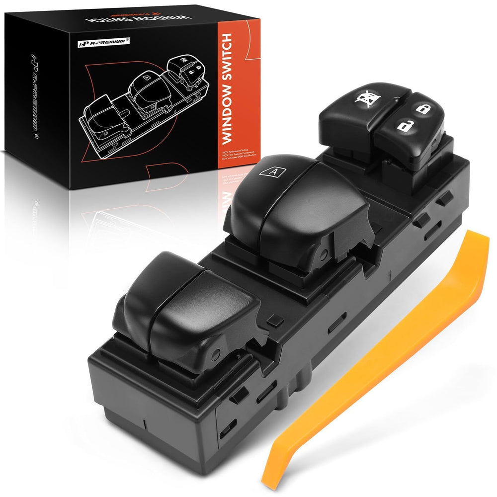 A-Premium driver-side master window switch close-up for Altima replacement.