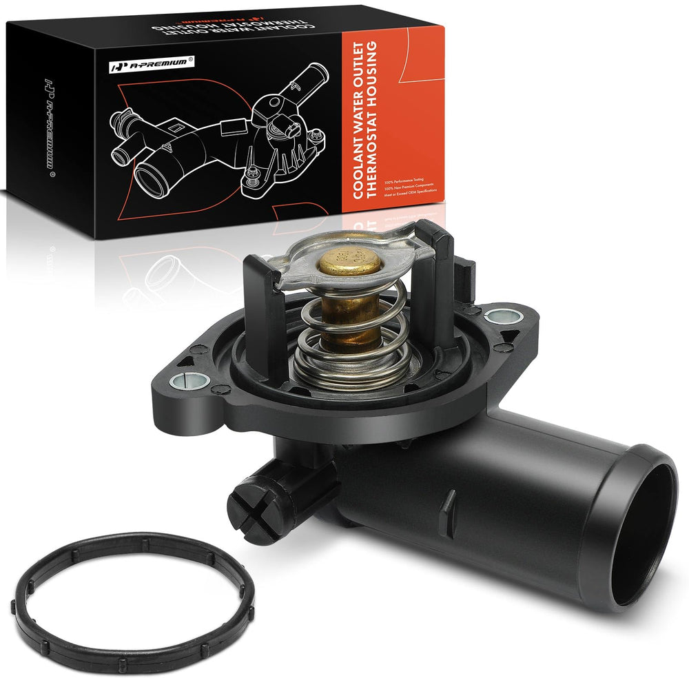 A-Premium thermostat housing assembly with thermostat and gasket for engine cooling