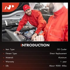 A-Premium oil cooler with gasket included for easy installation