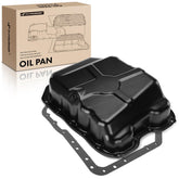 A-Premium engine oil pan side view showing sturdy steel construction