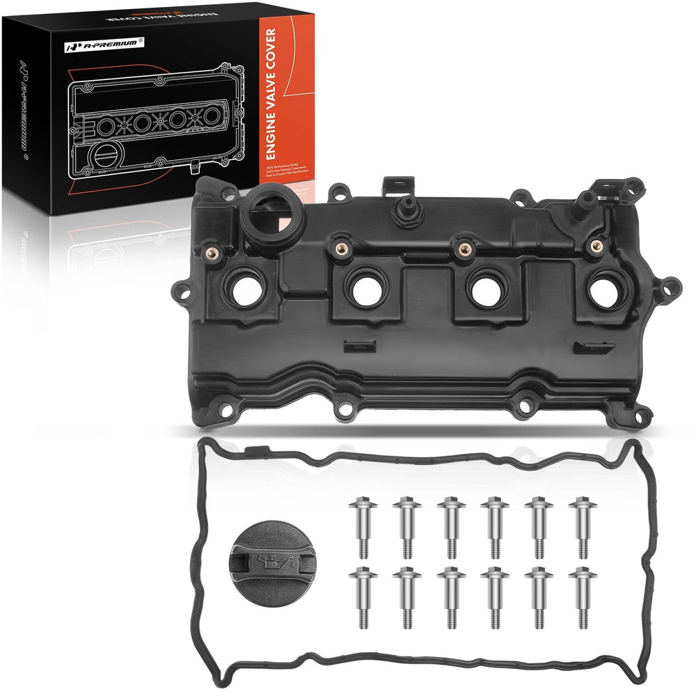 A-Premium engine valve cover assembly with bolts reduces oil leaks on QR25DE engines