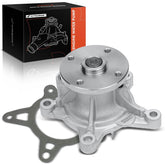 A-Premium engine water pump with gasket, front view showing aluminum housing
