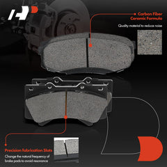 A-Premium front ceramic brake pads for Land Cruiser, low-dust braking benefits.