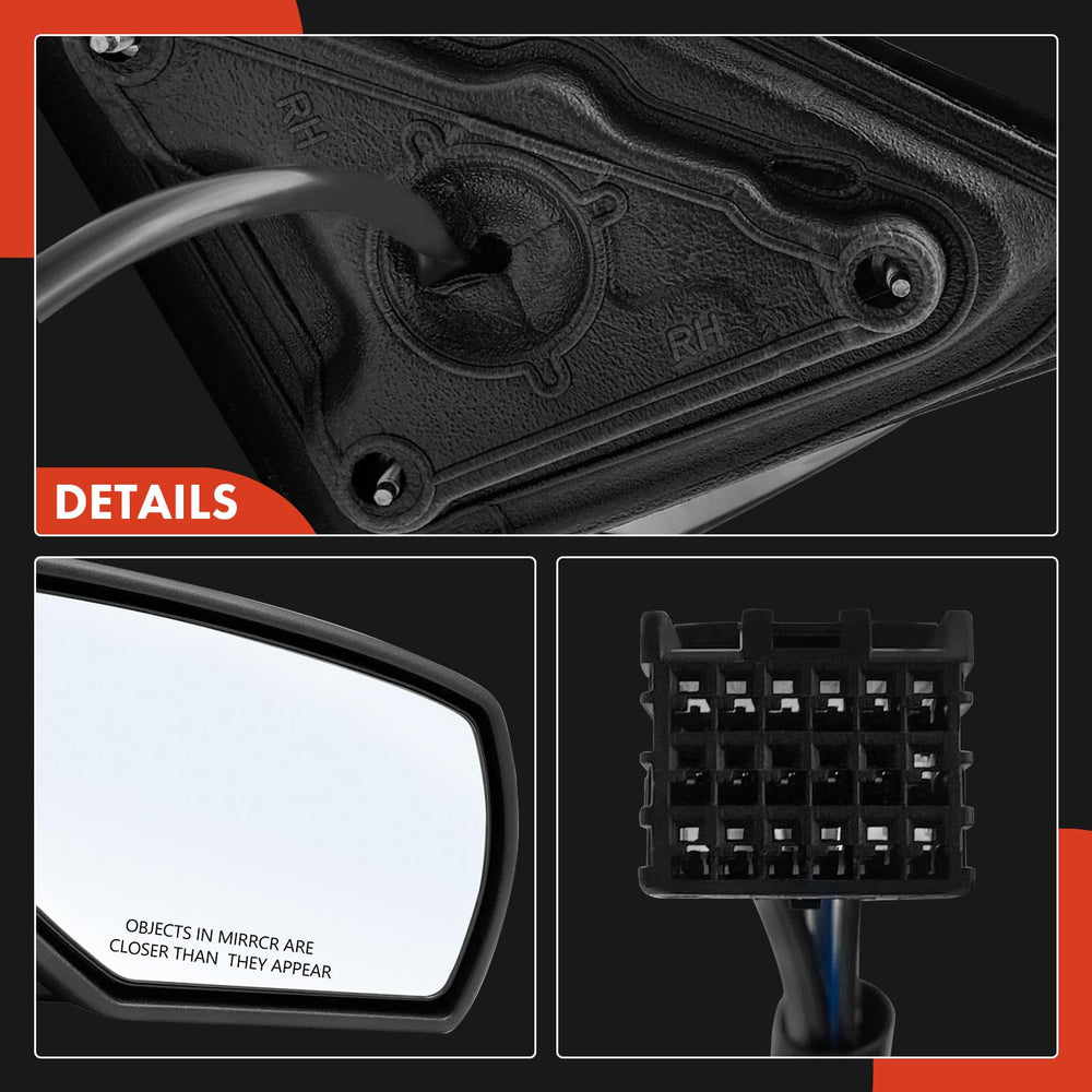 A-Premium front-right mirror designed for Silverado with manual fold feature