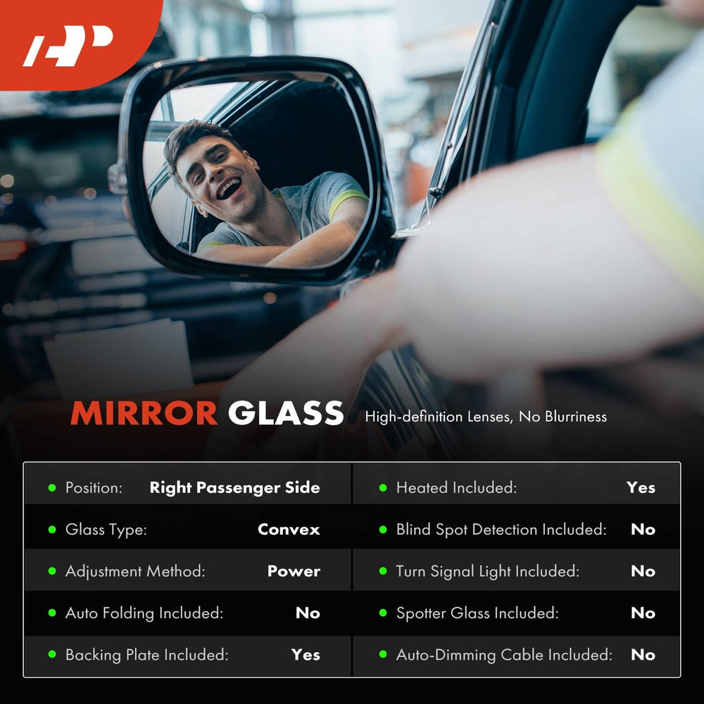 A-Premium mirror glass with included backing plate for BMW fit