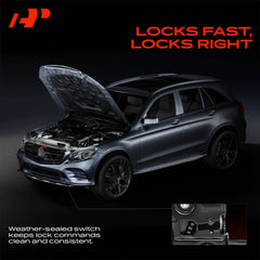 A-Premium hood latch lock assembly detail highlights robust build and deformation resistance
