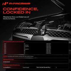 A-Premium hood latch lock side angle shows precise fit for Audi models