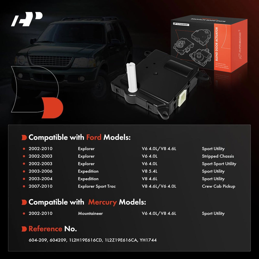 A-Premium blend door actuator closeup reveals durable housing and circuit board.