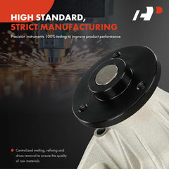 A-Premium impeller detail reveals steel vane design for longevity.