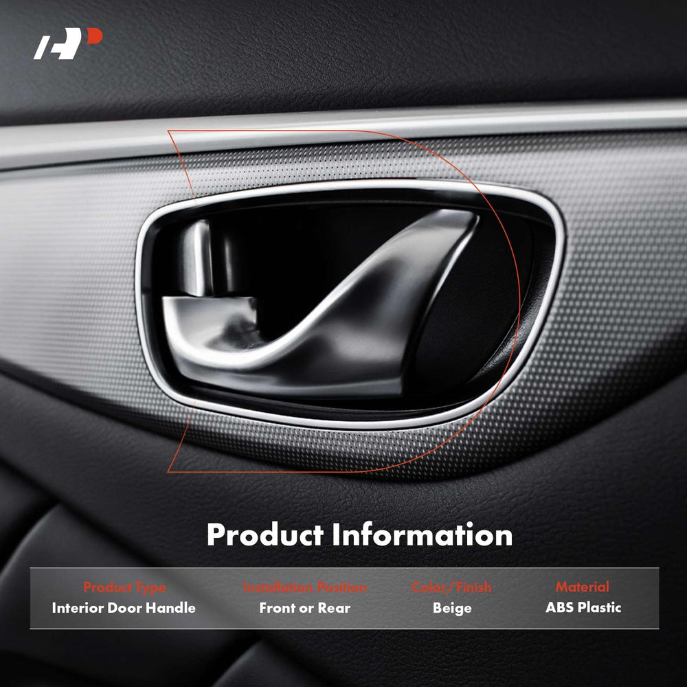 A-Premium interior door handle for Toyota Tacoma front passenger side, beige, reliable replacement.