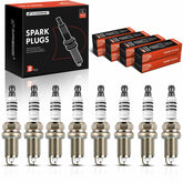 A-Premium iridium-platinum spark plugs eight-pack closeup showing durability.