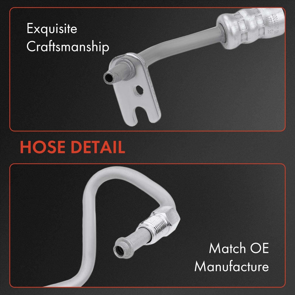 Close view of leakage-free design in A-Premium power steering hose assembly.