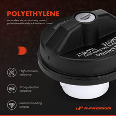 A-Premium gas cap installed on a vehicle for quick replacement
