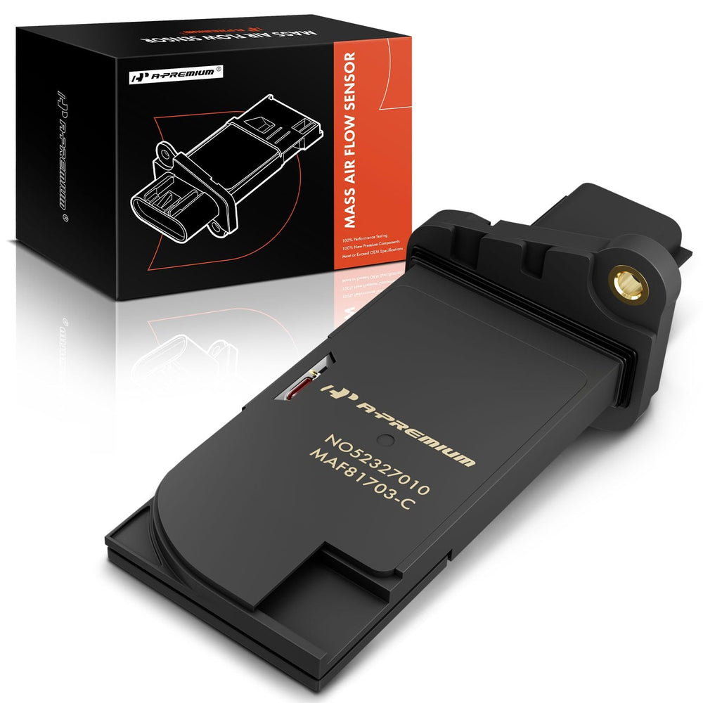A-Premium MAF sensor front view for reliable air intake measurement.